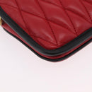 Miu Miu Chain Shoulder Bag Leather 2way Red Gold Auth BA15865M-10