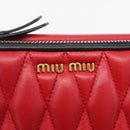 Miu Miu Chain Shoulder Bag Leather 2way Red Gold Auth BA15865M-22