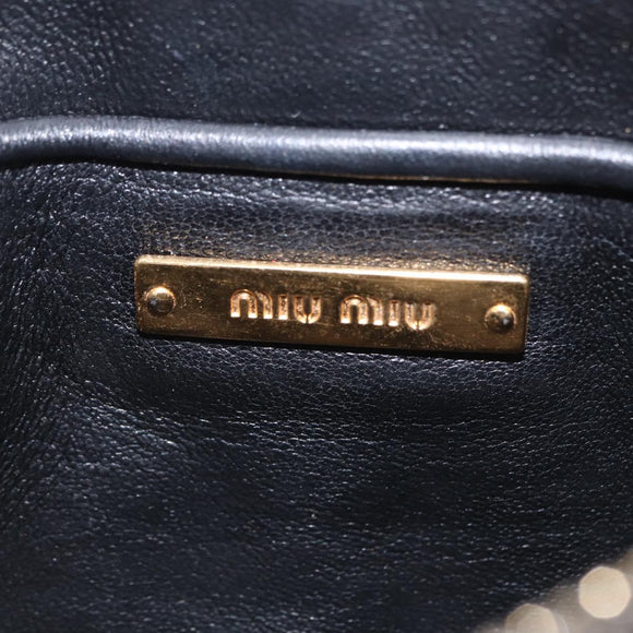 Miu Miu Chain Shoulder Bag Leather 2way Red Gold Auth BA15865M