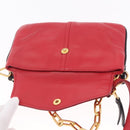 Miu Miu Chain Shoulder Bag Leather 2way Red Gold Auth BA15865M-28