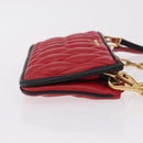 Miu Miu Chain Shoulder Bag Leather 2way Red Gold Auth BA15865M-3