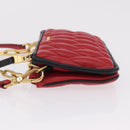 Miu Miu Chain Shoulder Bag Leather 2way Red Gold Auth BA15865M-4