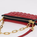 Miu Miu Chain Shoulder Bag Leather 2way Red Gold Auth BA15865M-6