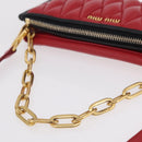 Miu Miu Chain Shoulder Bag Leather 2way Red Gold Auth BA15865M-7
