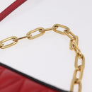 Miu Miu Chain Shoulder Bag Leather 2way Red Gold Auth BA15865M-14