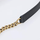 Saint Laurent Chain Shoulder Bag Leather Black Gold Auth BA15866M-10