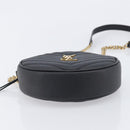 Saint Laurent Chain Shoulder Bag Leather Black Gold Auth BA15866M-11
