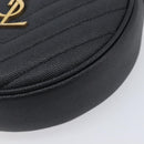 Saint Laurent Chain Shoulder Bag Leather Black Gold Auth BA15866M-12