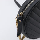 Saint Laurent Chain Shoulder Bag Leather Black Gold Auth BA15866M-16