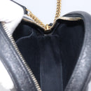 Saint Laurent Chain Shoulder Bag Leather Black Gold Auth BA15866M-19