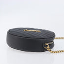 Saint Laurent Chain Shoulder Bag Leather Black Gold Auth BA15866M-4