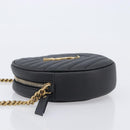 Saint Laurent Chain Shoulder Bag Leather Black Gold Auth BA15866M-5