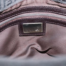 FENDI Zucchino Canvas Mamma Baguette Shoulder Bag Gray Silver Auth BA15868V-19