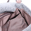 FENDI Zucchino Canvas Mamma Baguette Shoulder Bag Gray Silver Auth BA15868V-20