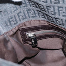 FENDI Zucchino Canvas Mamma Baguette Shoulder Bag Gray Silver Auth BA15868V-22