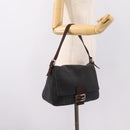 FENDI Zucchino Canvas Mamma Baguette Shoulder Bag Gray Silver Auth BA15868V-24
