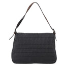 FENDI Zucchino Canvas Mamma Baguette Shoulder Bag Gray Silver Auth BA15868V-2