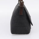 FENDI Zucchino Canvas Mamma Baguette Shoulder Bag Gray Silver Auth BA15868V-3