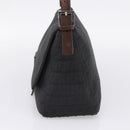 FENDI Zucchino Canvas Mamma Baguette Shoulder Bag Gray Silver Auth BA15868V-4