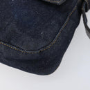 FENDI Mamma Baguette Shoulder Bag Denim Blue Silver Auth BA15869V-11