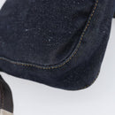 FENDI Mamma Baguette Shoulder Bag Denim Blue Silver Auth BA15869V-14