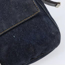 FENDI Mamma Baguette Shoulder Bag Denim Blue Silver Auth BA15869V-15