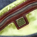 FENDI Mamma Baguette Shoulder Bag Denim Blue Silver Auth BA15869V-21