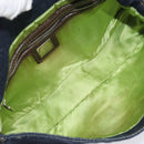 FENDI Mamma Baguette Shoulder Bag Denim Blue Silver Auth BA15869V-22
