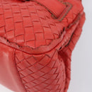 Bottega Veneta INTRECCIATO Hand Bag Leather Red Silver Auth BA15870A-10