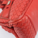 Bottega Veneta INTRECCIATO Hand Bag Leather Red Silver Auth BA15870A-14
