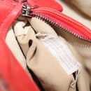 Bottega Veneta INTRECCIATO Hand Bag Leather Red Silver Auth BA15870A-12