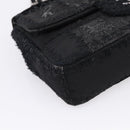 CHANEL Chain Shoulder Bag Denim Black Silver CC Auth BA15871SM-16