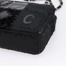 CHANEL Chain Shoulder Bag Denim Black Silver CC Auth BA15871SM-17