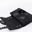 CHANEL Chain Shoulder Bag Denim Black Silver CC Auth BA15871SM-20
