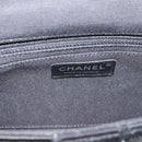 CHANEL Chain Shoulder Bag Denim Black Silver CC Auth BA15871SM-21