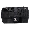 CHANEL Chain Shoulder Bag Denim Black Silver CC Auth BA15871SM-13