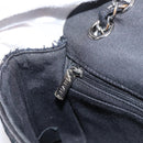 CHANEL Chain Shoulder Bag Denim Black Silver CC Auth BA15871SM-24