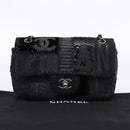CHANEL Chain Shoulder Bag Denim Black Silver CC Auth BA15871SM-12