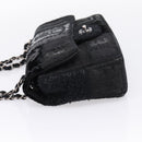 CHANEL Chain Shoulder Bag Denim Black Silver CC Auth BA15871SM-3