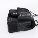 CHANEL Chain Shoulder Bag Denim Black Silver CC Auth BA15871SM-4