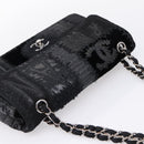 CHANEL Chain Shoulder Bag Denim Black Silver CC Auth BA15871SM-6