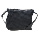 Bottega Veneta INTRECCIATO Shoulder Bag Leather Black Gold 115658 Auth BA15872-1