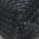 Bottega Veneta INTRECCIATO Shoulder Bag Leather Black Gold 115658 Auth BA15872-10