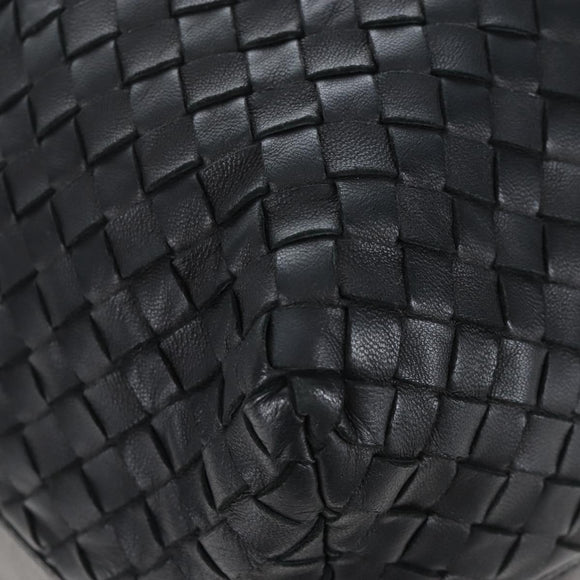 Bottega Veneta INTRECCIATO Shoulder Bag Leather Black Gold 115658 Auth BA15872
