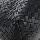 Bottega Veneta INTRECCIATO Shoulder Bag Leather Black Gold 115658 Auth BA15872-16