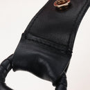Bottega Veneta INTRECCIATO Shoulder Bag Leather Black Gold 115658 Auth BA15872-9