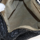 Bottega Veneta INTRECCIATO Shoulder Bag Leather Black Gold 115658 Auth BA15872-11