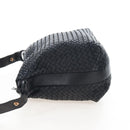 Bottega Veneta INTRECCIATO Shoulder Bag Leather Black Gold 115658 Auth BA15872-3