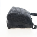 Bottega Veneta INTRECCIATO Shoulder Bag Leather Black Gold 115658 Auth BA15872-4