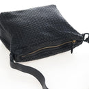 Bottega Veneta INTRECCIATO Shoulder Bag Leather Black Gold 115658 Auth BA15872-6